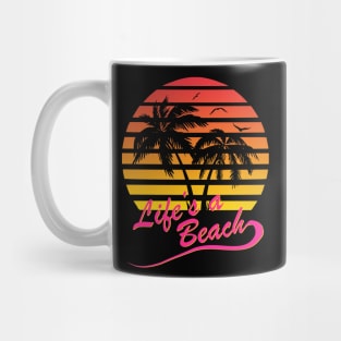 Life's a Beach 80s Tropical Sunset Mug